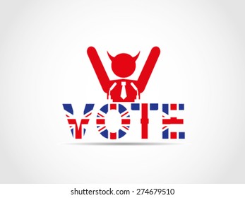 UK Great Britain Elections Evil Corrupt Politician Celebrating Wining Result