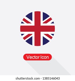 UK Of Great Britain Flag Icon Vector Illustration In Flat Style Eps10