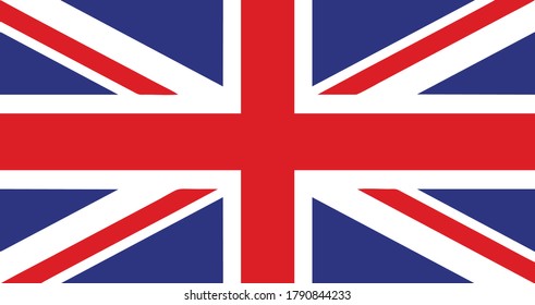 UK Great Britain flag, official colors and proportion correctly Vector