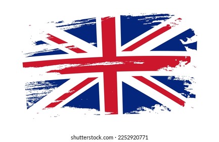 UK grunge flag. British national symbol. United Kingdom old grungy texture. Vector illustration.