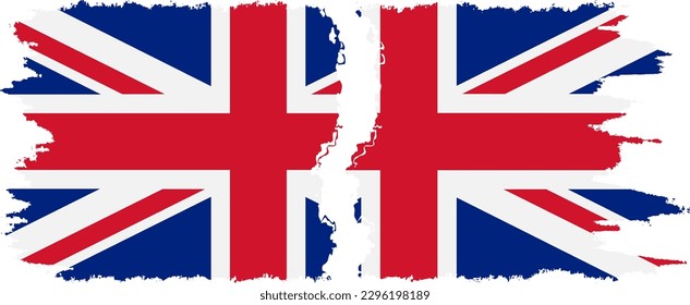 UK and UK grunge flags connection, vector