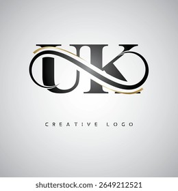 UK Infinity Monogram Logo – Elegant Modern Letter mark Design with Luxury Loop and Stylish Branding Symbol
