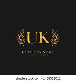 UK Initial beauty floral logo template