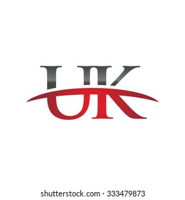 UK initial company red swoosh logo