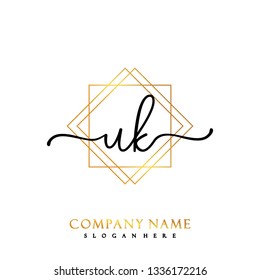 UK Initial Handwriting logo template vector