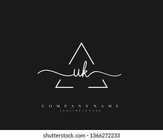 UK initial handwriting logo template vector