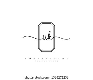 UK initial handwriting logo template vector