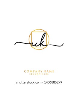 UK Initial handwriting logo template