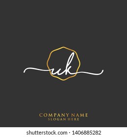 UK Initial handwriting logo template