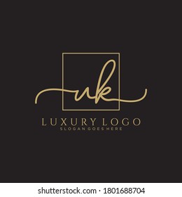 UK Initial handwriting logo template vector
