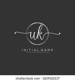 UK Initial handwriting logo vector