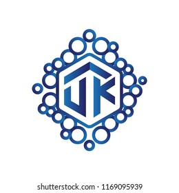 UK Initial letter hexagonal logo vector