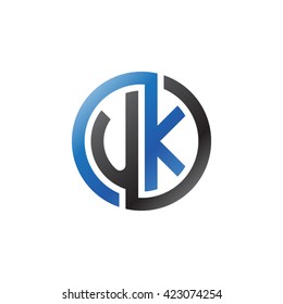 UK initial letters looping linked circle logo blue black