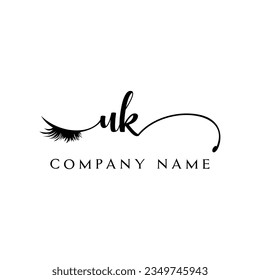 UK initial Logo lash logo eyelash vector modern