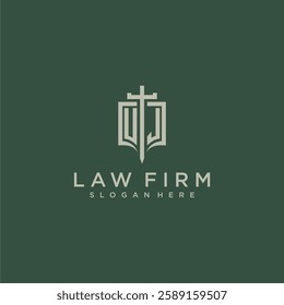 UK initial monogram for law firm with sword and shield logo image