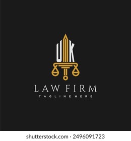 UK initial monogram for lawfirm logo with sword and scale
