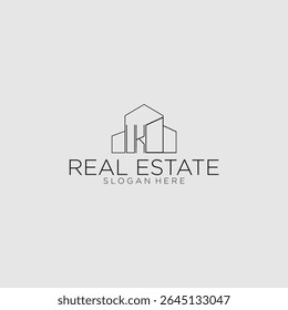 UK initial monogram logo for real estate with luxury building style