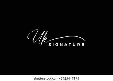UK initials Handwriting signature logo. UK Hand drawn Calligraphy lettering Vector. UK letter real estate, beauty, photography letter logo design.