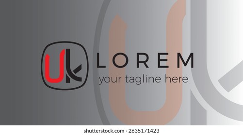 UK Initialen Buchstaben Logo einfach und kühlen Rahmen