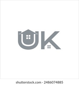 The UK initials logo with a gray house icon on a white background