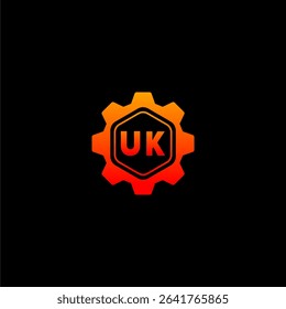 UK Initials Tech Logo Vector Art Icons and Graphics