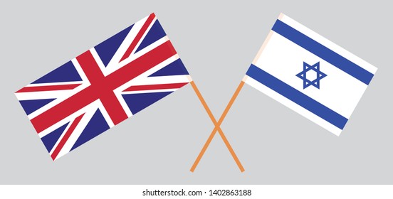 The UK and Israel. British and Israeli flags