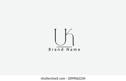 Plantilla de monograma del logotipo del vector abstracto de KU U K del Reino Unido