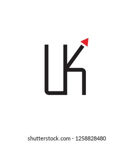 UK letter with Arrow logo design