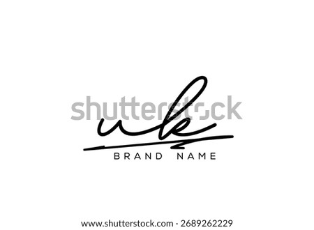 UK letter elegant cursive beauty handwriting logo. symbol design| typography logo| creative mark| corporate identity| signature logo.
