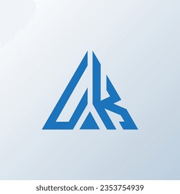 UK letter logo creative design. UK unique design.
