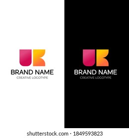 uk letter logo design creative and minimal logotype modern icon vector template