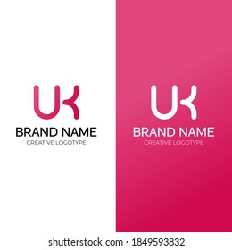 diseño de logotipo de letra uk creativo y registro de logotipo mínimo moderno icono vectorial