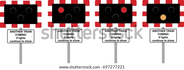 Uk Level Crossing Sign Signal Another Stock Vector Royalty Free