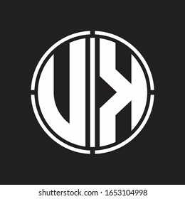UK Logo initial with circle line cut design template
