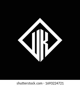 Monograma del logotipo del Reino Unido con plantilla de diseño de estilo giratorio cuadrado