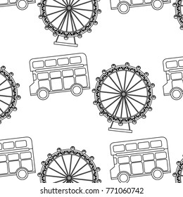 uk london double bus decker ferris wheel symbol pattern