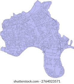 UK London Region Tower Hamlets Local Authority District (LAD) Boundary and Road Vecor Map.eps