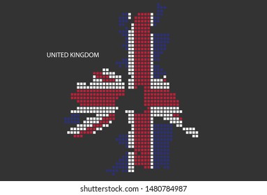 UK map design flag Azerbaijan square, black background.