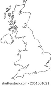 mapa del reino unido, esquema vectorial detallado, mapa de vectores transparente del reino unido, mapa de england, esquema detallado del reino unido, esquema del reino unido, irlanda del norte, Gales, gran bretaña, inglaterra, cotlandia