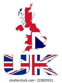 Uk Map Flag Text Vector Illustration Stock Vector (Royalty Free ...