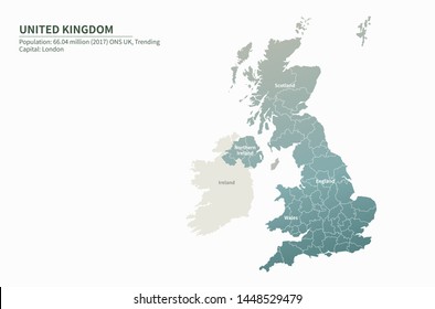 U.K. map. graphic vector map of united kingdom