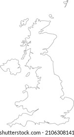 uk map icon, outline style. United Kingdom outline isolated on white background. United Kingdom drawing vector illustration