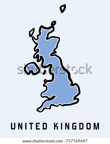 UK map outline - smooth simplified country shape map vector.