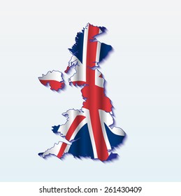 UK map with shiny flag