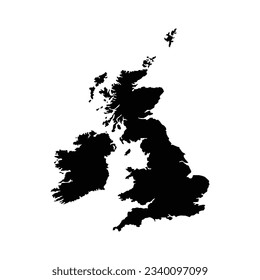 UK map silhouette icon vector.