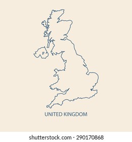 UK MAP VECTOR, UNITED KINGDOM MAP Outline Vector