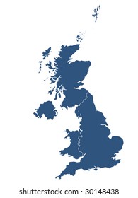 UK map with white background