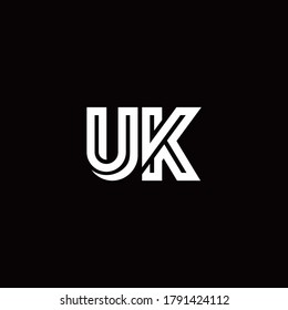 UK monogram logo with abstract line design template