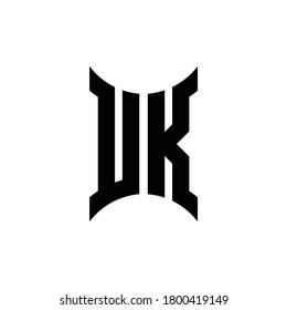 UK monogram logo with curved side design template