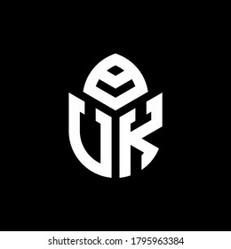 UK monogram logo with a cypress shape luxury style design template